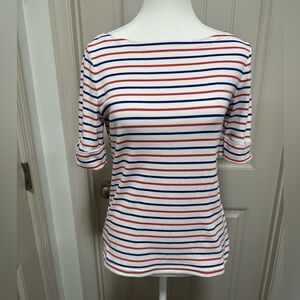 Ralph Lauren Women's Striped Tee - Red, Blue, White